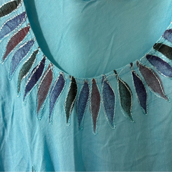 Womens Boho palm tree beach coverup sundress kaftan. Beach resort wear Free Size - Picture 4 of 9